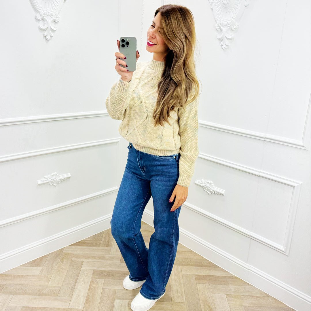 Trui Roos Beige - BlushFashionstore