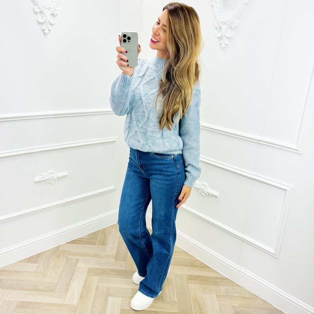 Trui Roos Lichtblauw - BlushFashionstore