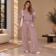 Urban Sweater Set met Wijde Broek - Oudroze