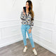 V Barok Blouse Marine Blauw - BlushFashionstore