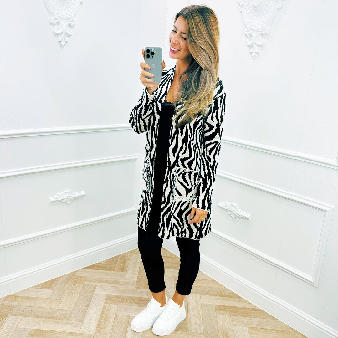 Vest Zebra Wit - BlushFashionstore