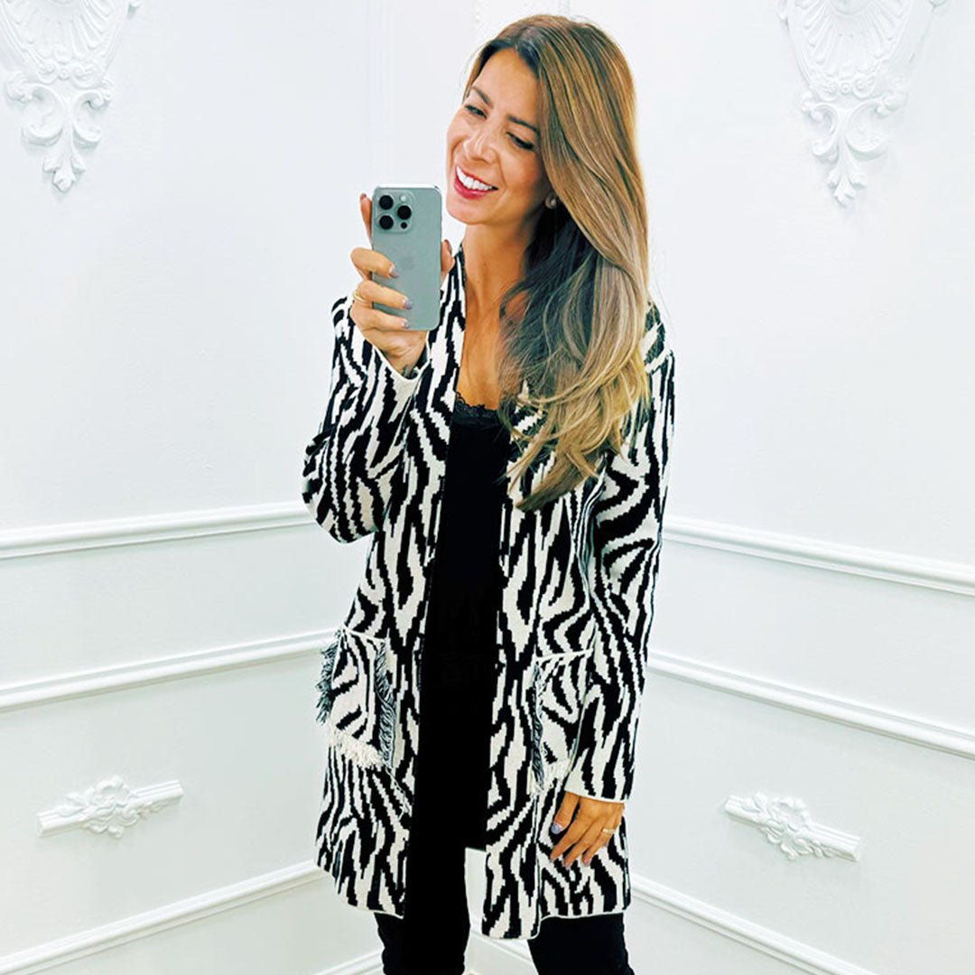 Vest Zebra Wit - BlushFashionstore