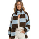 Vest Bruin Lichtblauw met Sjaal  Luxe Dames Vest