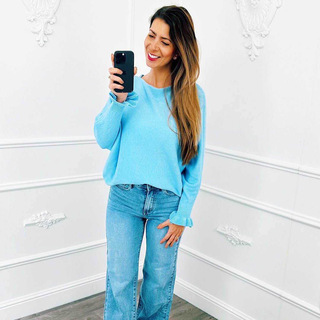Vlindermouw Top Ruffel Lichtblauw - BlushFashionstore
