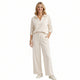 V-Hals Set Offwhite Dames Co-ord