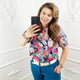 Vogelprint blouse blauw - BlushFashionstore