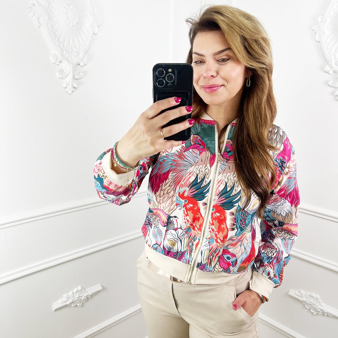 Vogels Print Bomberjack - BlushFashionstore