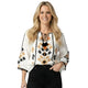 White Embroidery Blouse with Orange Details  Elegante Witte Blouse