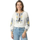 White Multi Embroidery Blouse  Elegante Geborduurde Blouse