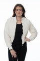 Witte dames bomber jas – Quilted design met ritssluiting - BlushFashionstore