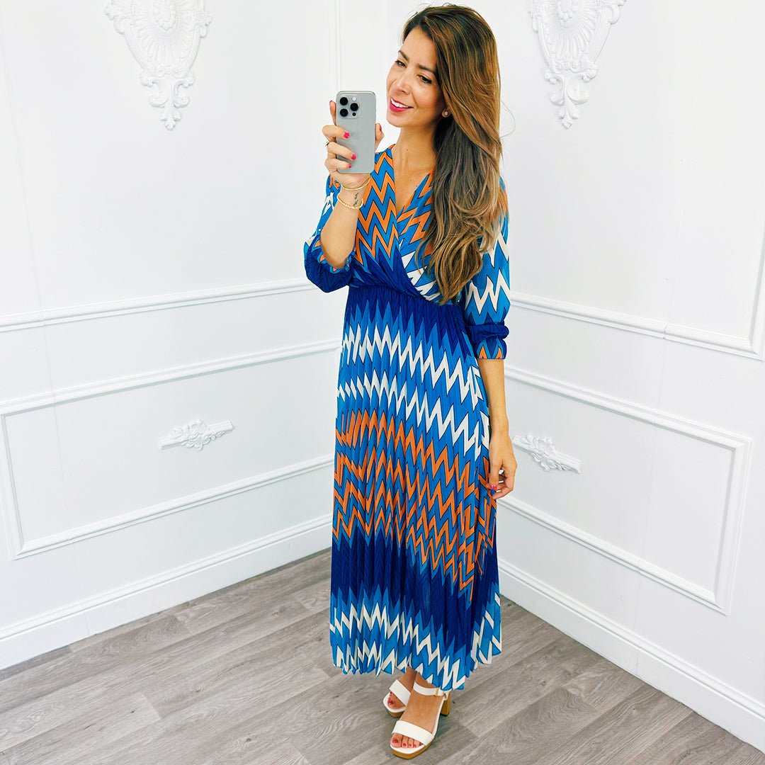 ZigZag Jurk Blauw - BlushFashionstore