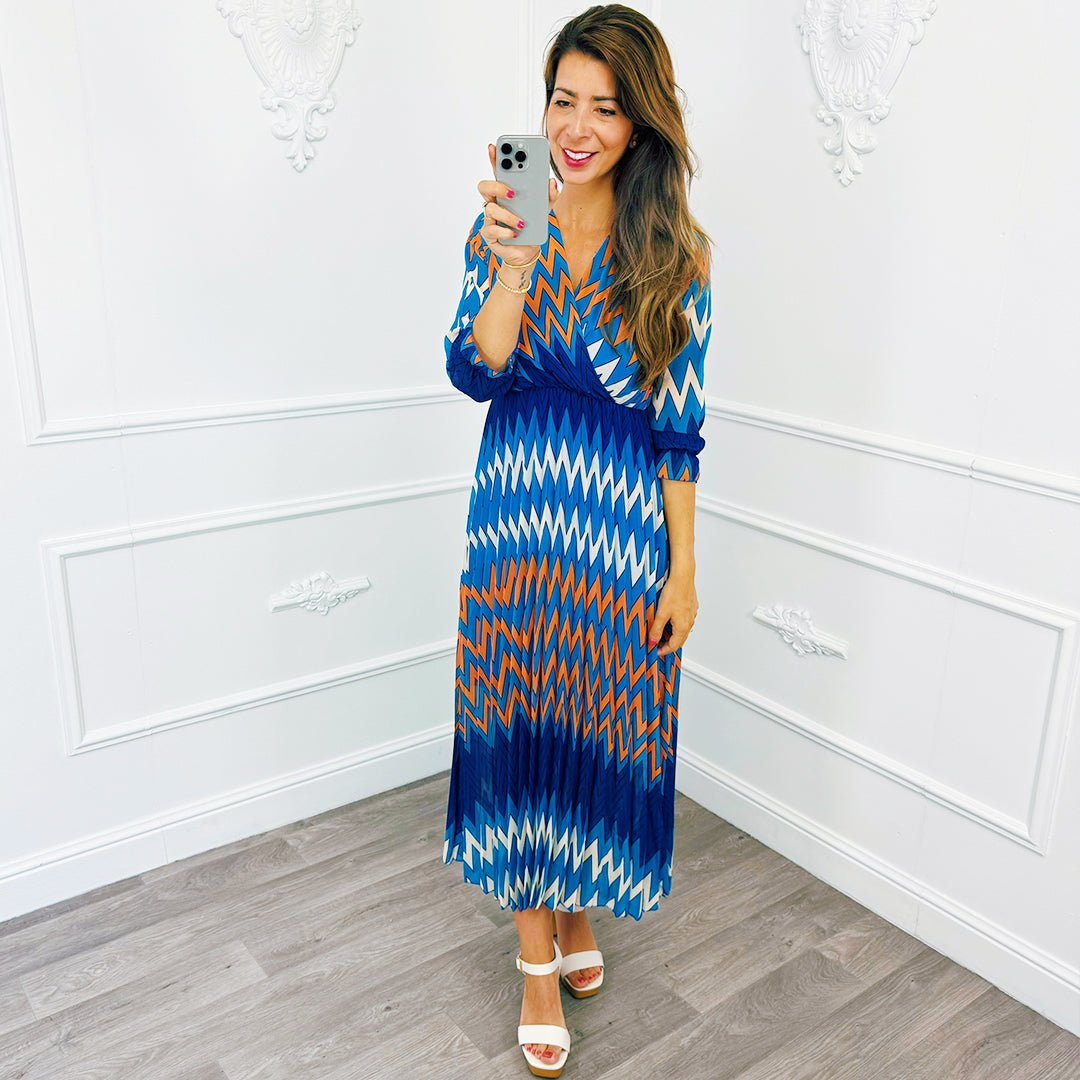 ZigZag Jurk Blauw - BlushFashionstore