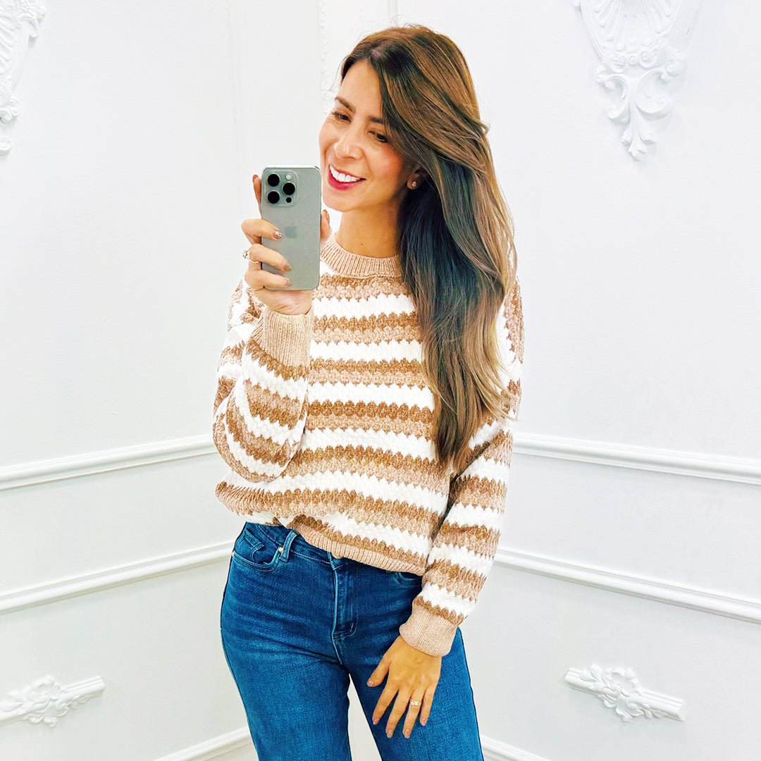 Zigzag Trui Beige - BlushFashionstore