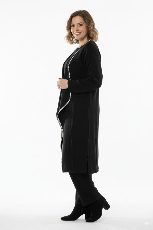 
                    
                      Zwarte 3 - Delige Dames Lounge Set Cardigan, Trui & Broek - BlushFashionstore
                    
                  