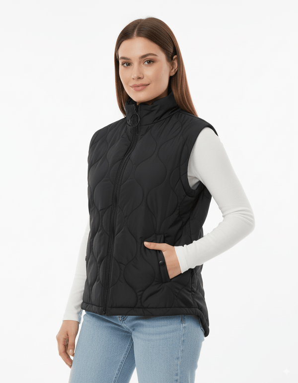 
                    
                      Zwarte Gewatteerde Bodywarmer met Rits & Steekzakken - BlushFashionstore
                    
                  