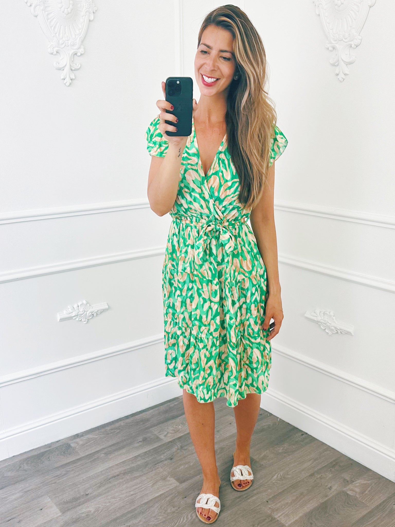 Jurk Layers Print Groen