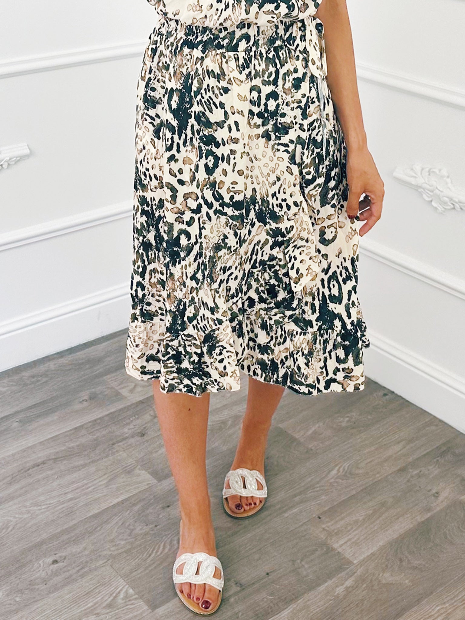 Rok Overslag Strik Beige