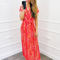 Maxi Stripe Dress Oranje