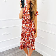 Jurk Overslag Dots Camel