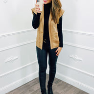Gilet Vegan Leather Camel