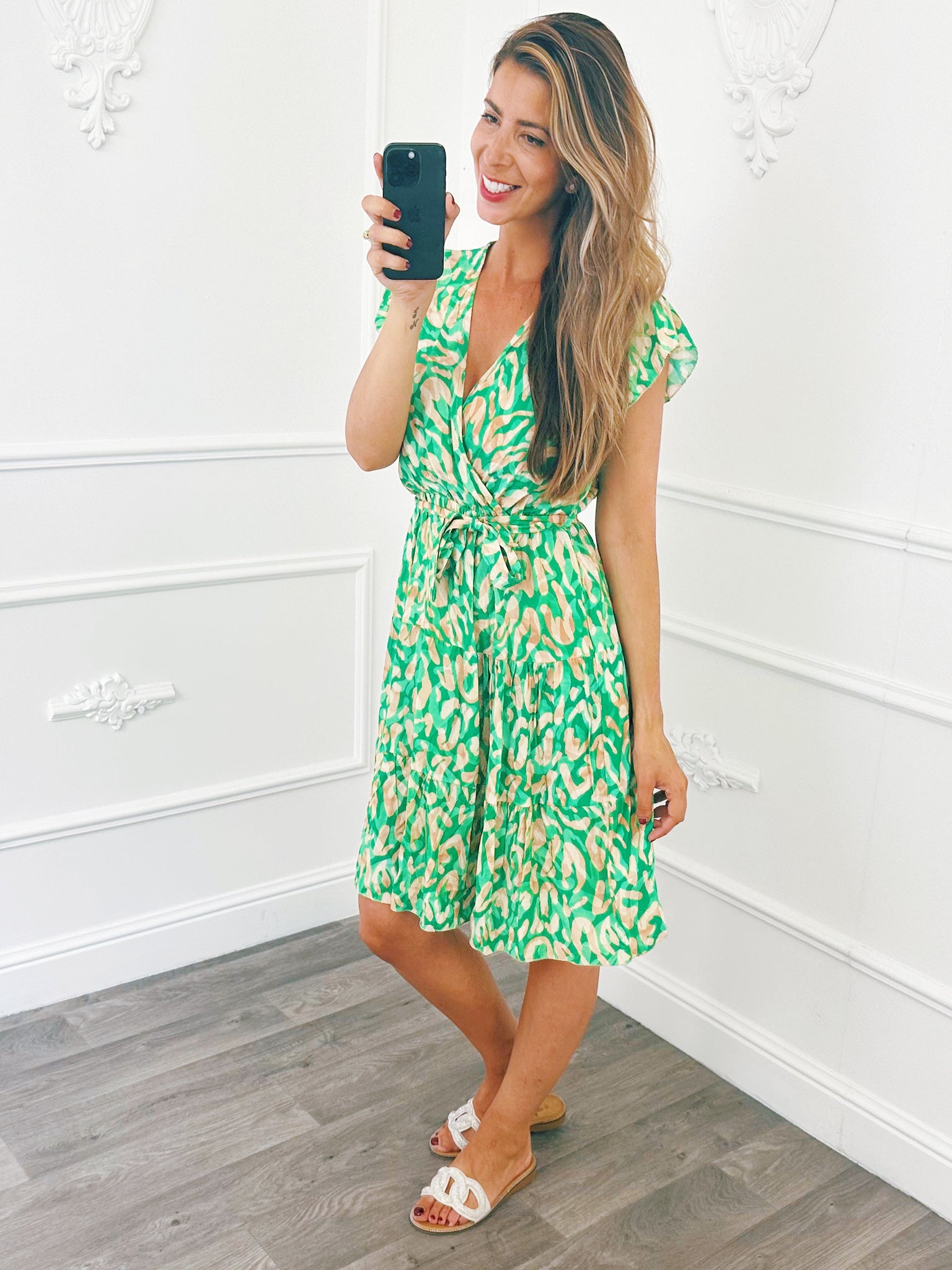 Jurk Layers Print Groen