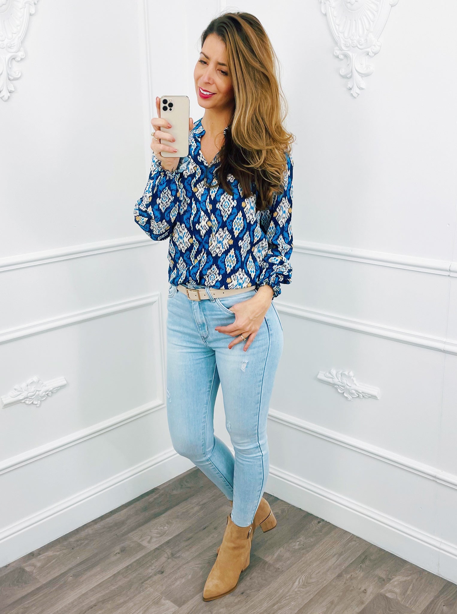 Retro Blouse Blue