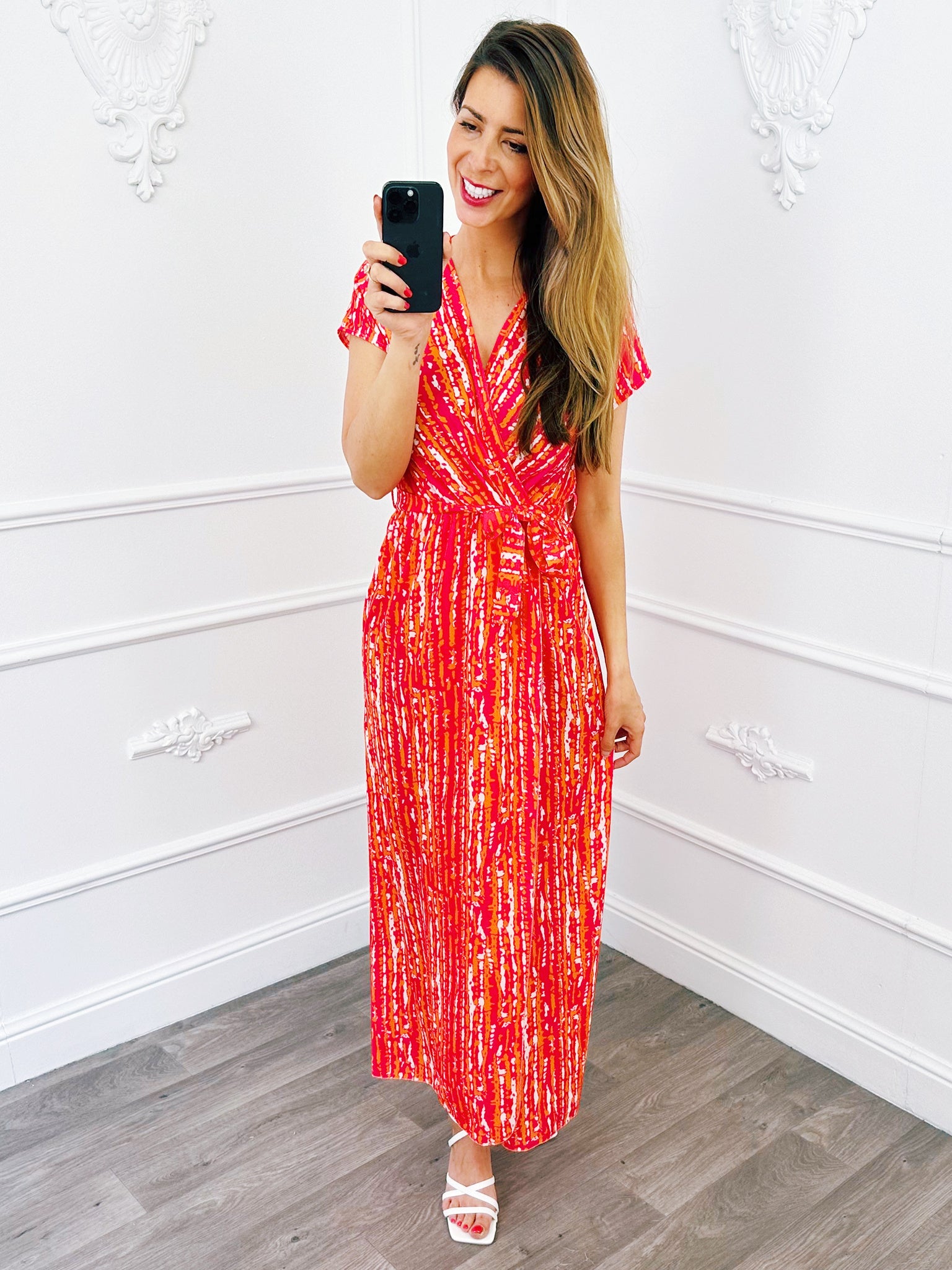 Maxi Stripe Dress Oranje