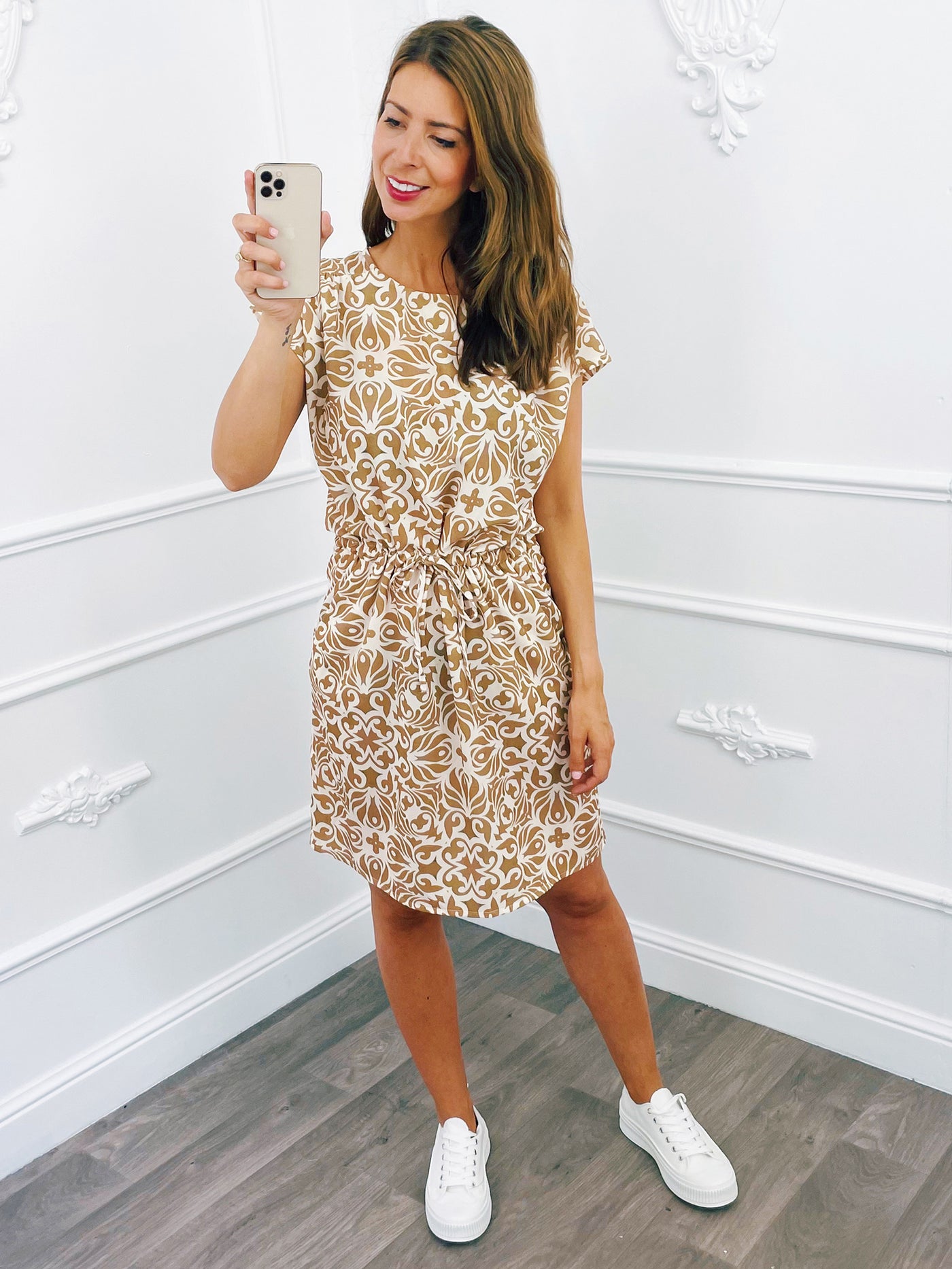 Robe Noeud Baroque Beige