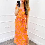 Maxi Flower Dress Oranje