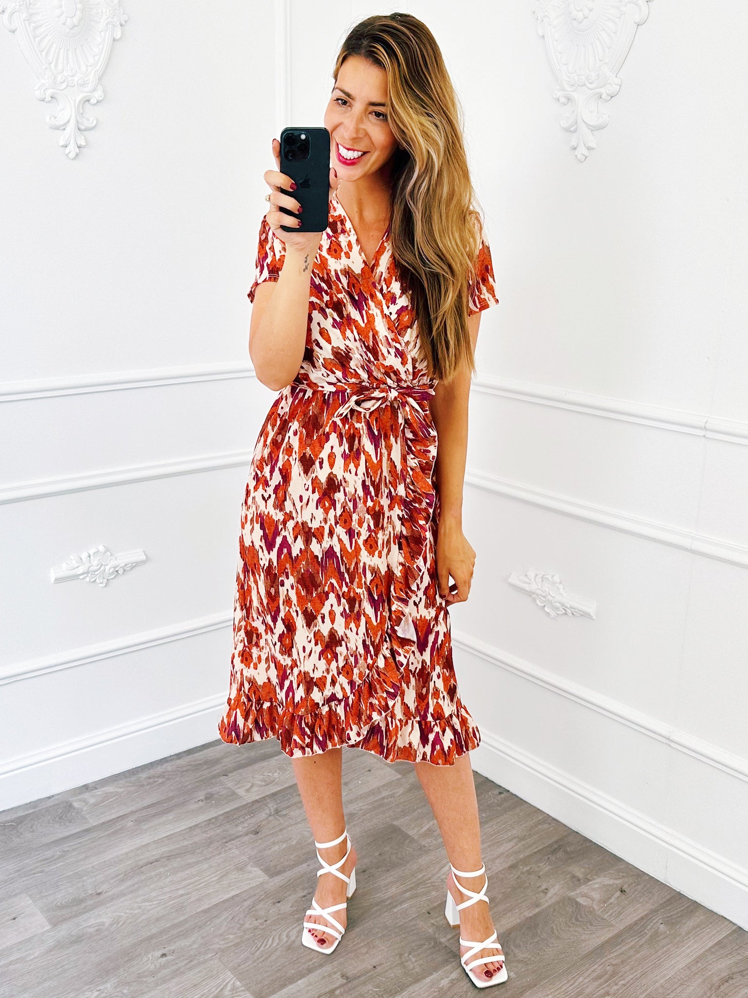 Jurk Overslag Dots Camel