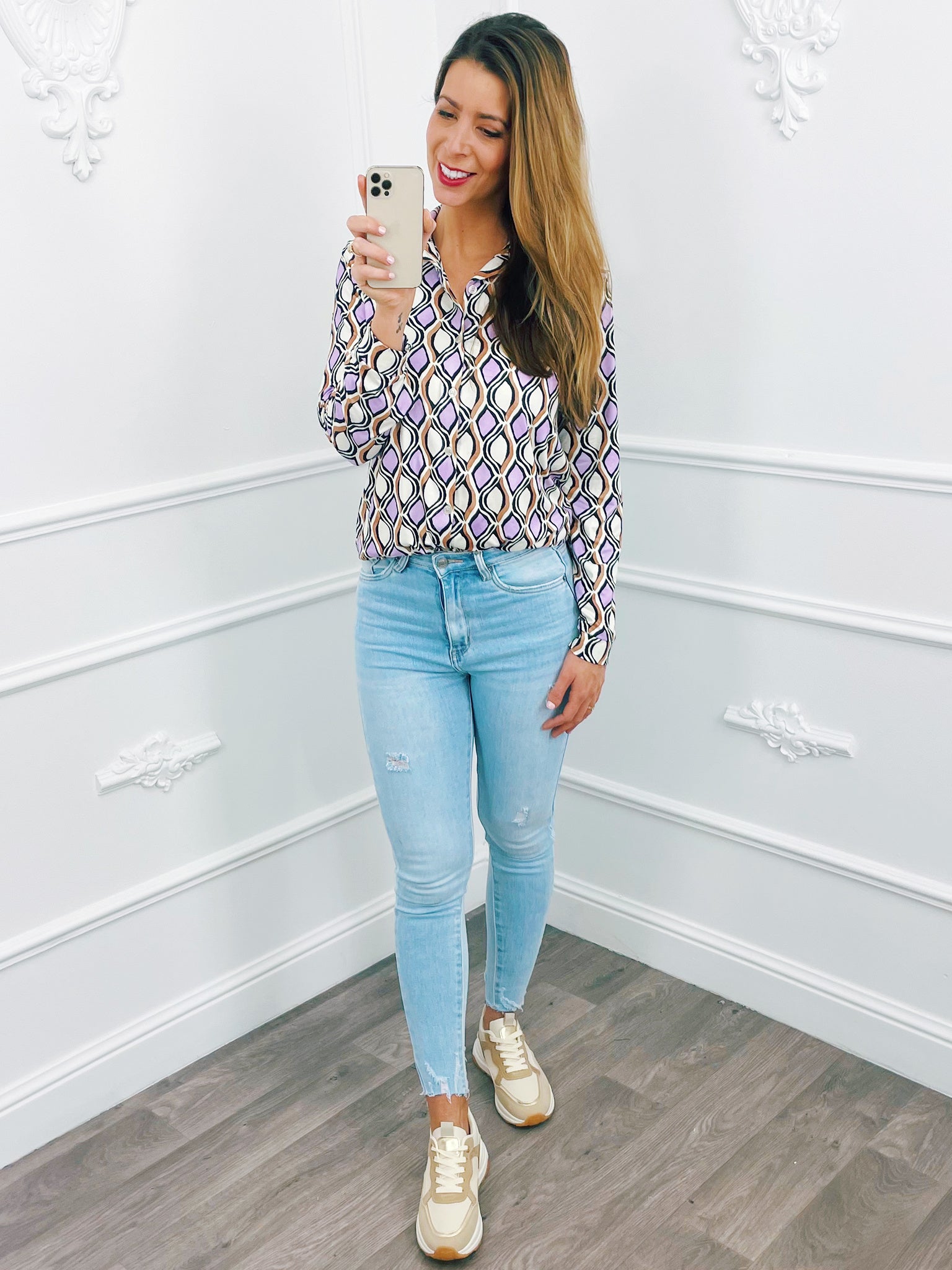 Drop Stretch Blouse Lila