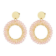 BIJOU || Boucles d'Oreilles Double Perles Rose