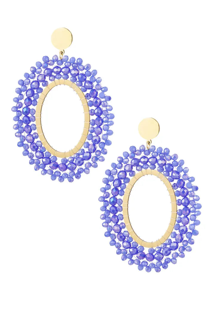 BIJOU || Boucles d'Oreilles Perles Party Bleu