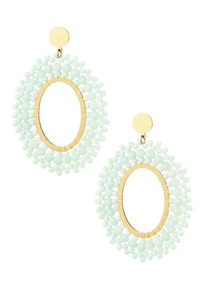 JEWEL || Earrings Beads Party Mint Groen