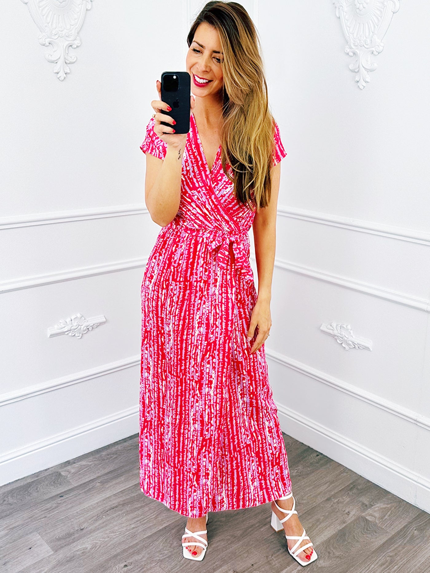 Maxi Stripe Dress Fuchsia