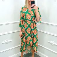 Robe Mi-Longue Baroque Vert