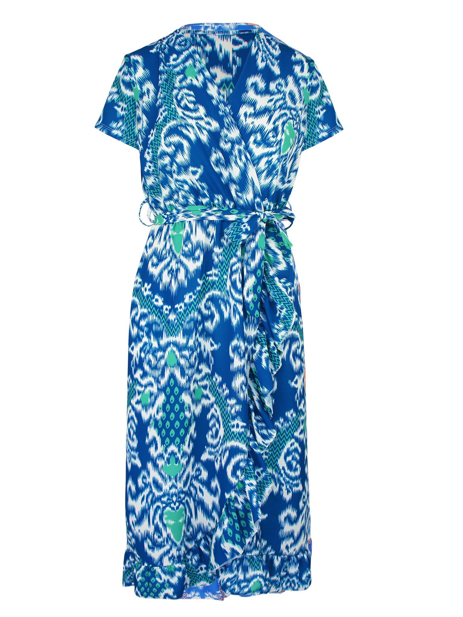 Barrok Overslag Jurk Midi Blauw