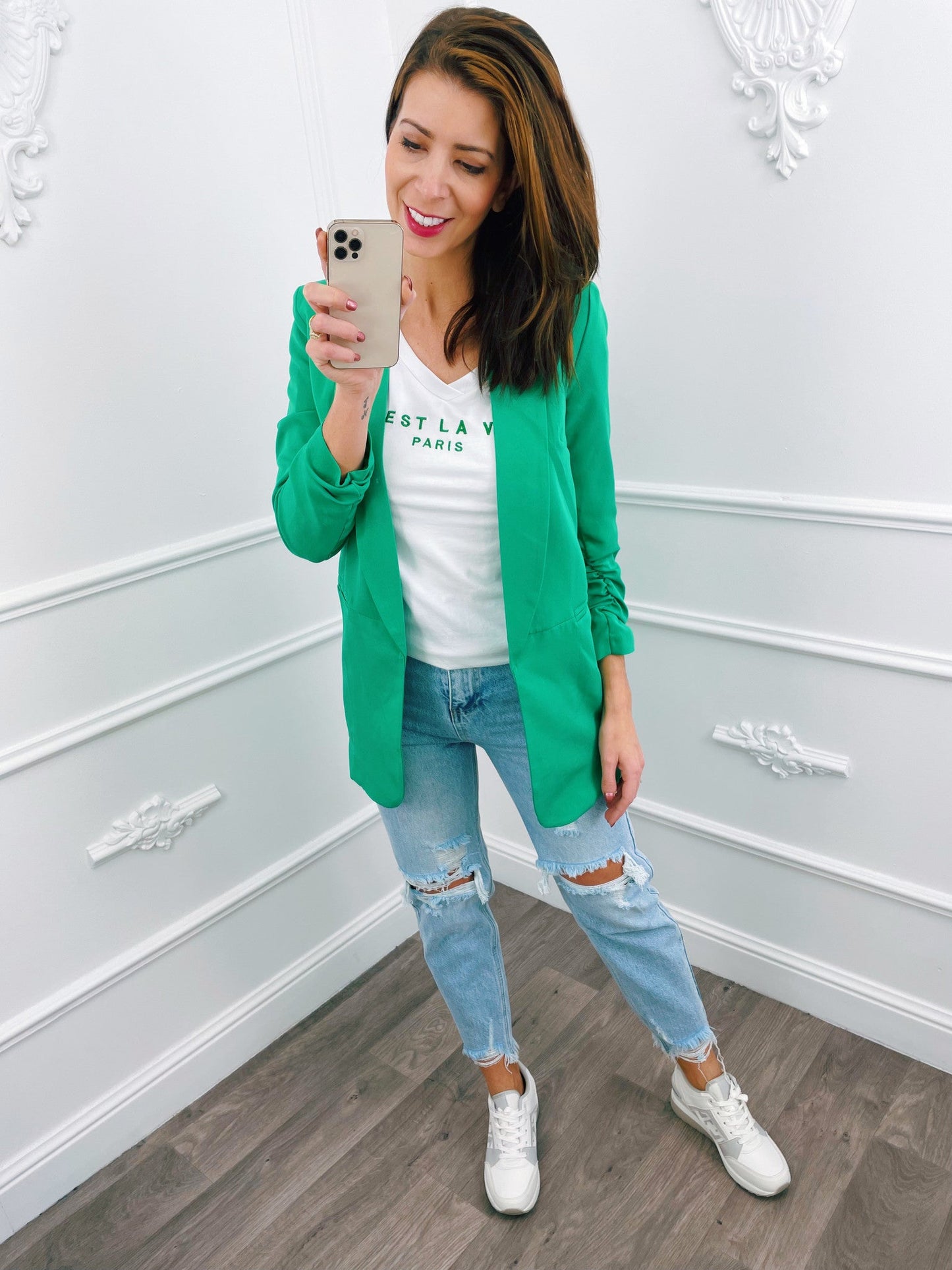 Basic Blazer Groen - BlushFashionstore