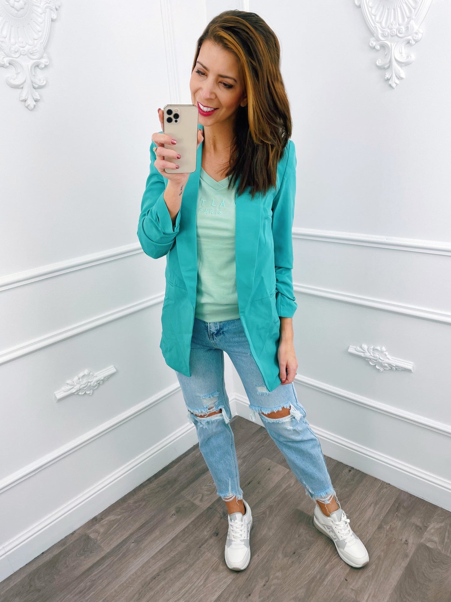 Basic Blazer Mint Groen - BlushFashionstore