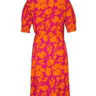 Bloem Wikkel Jurk Fuchsia