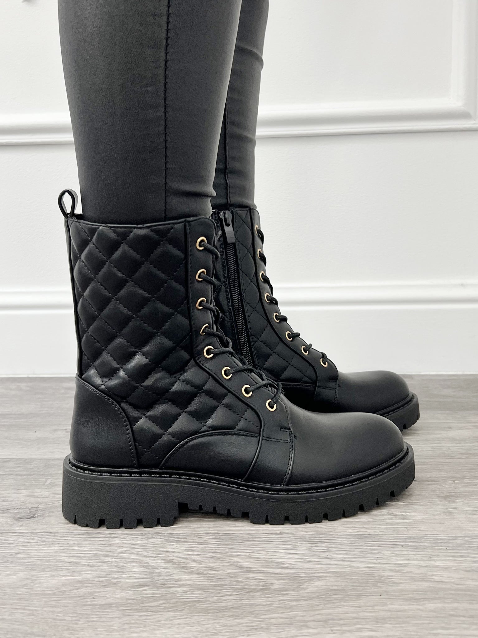 Boots Geruit Zwart
