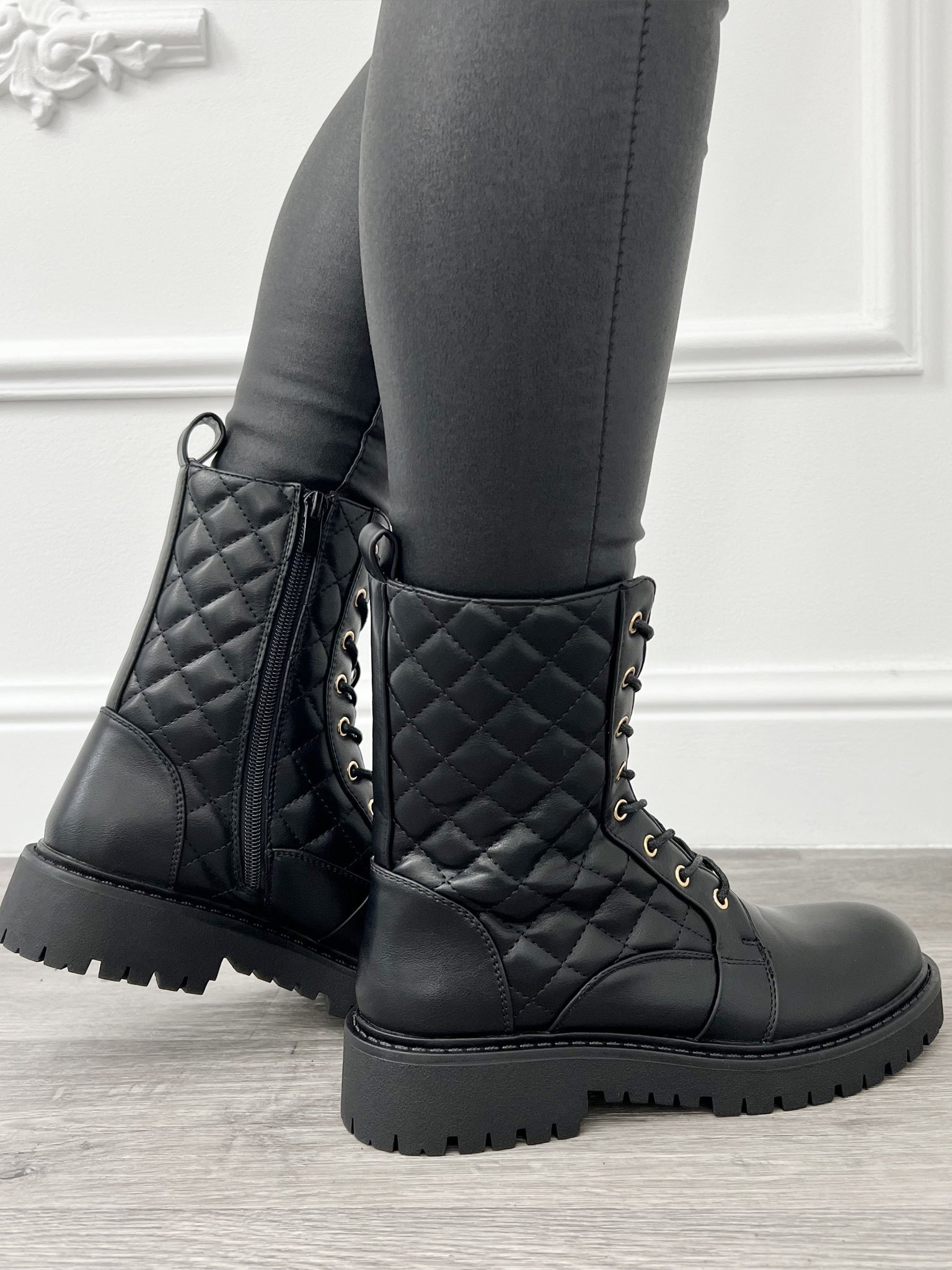 Boots Geruit Zwart