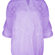 Embroider Cotton Top Lilac