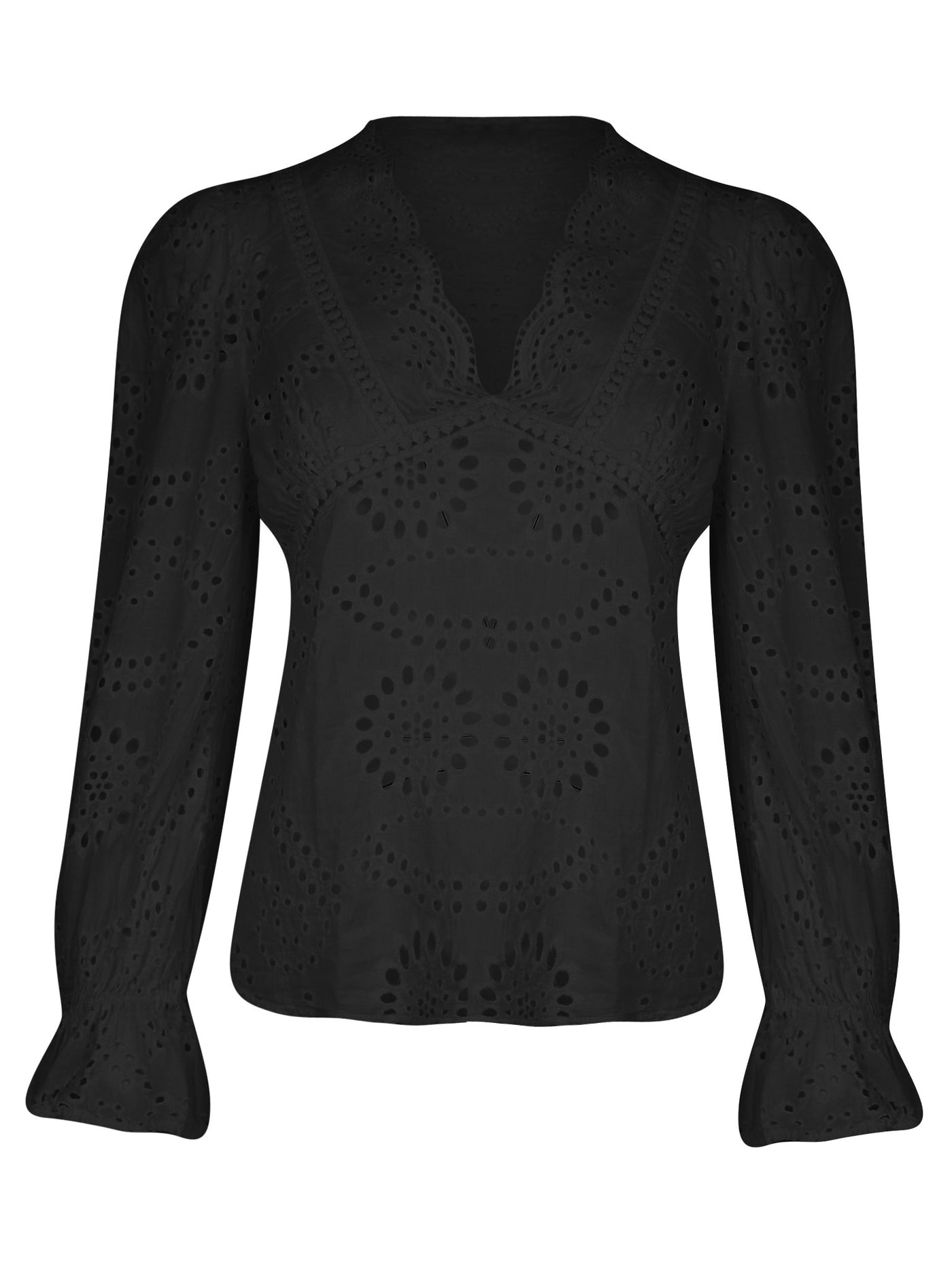 Broderie Blouse Zwart