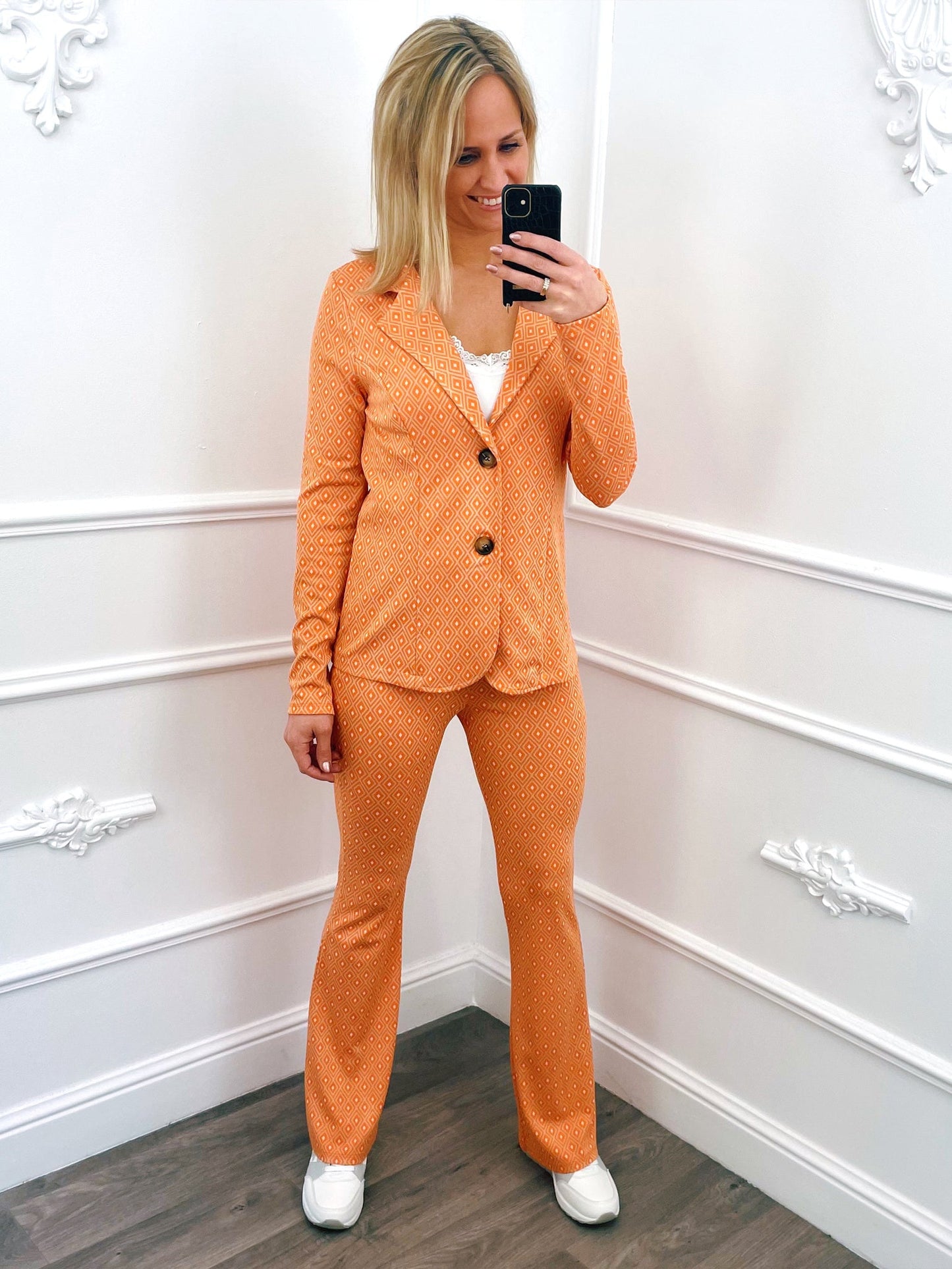 Diamond Blazer Oranje - BlushFashionstore