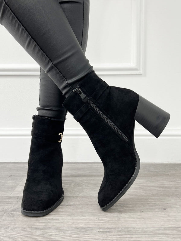 Enkellaars Carre Zwart - BlushFashionstore