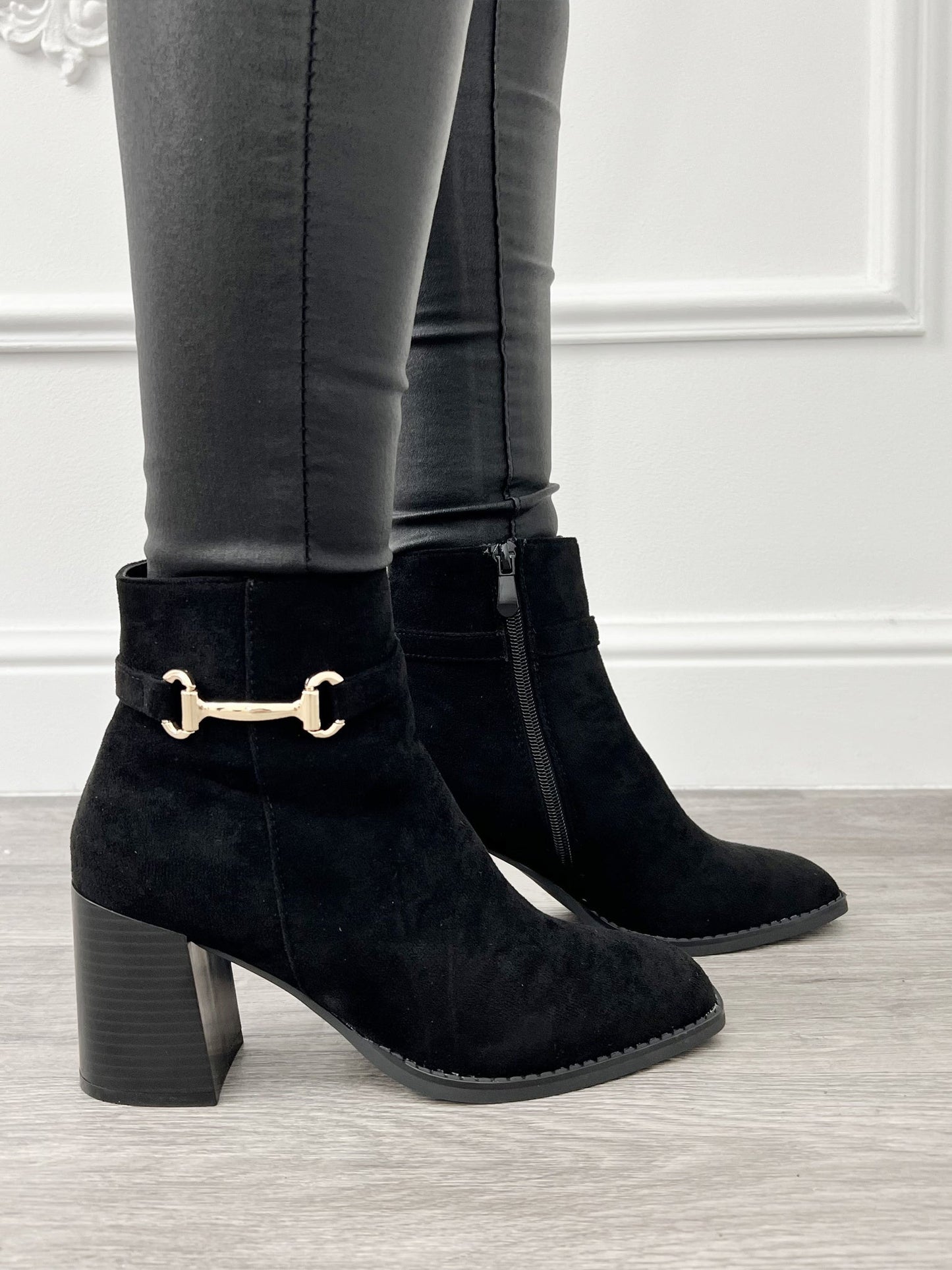 Enkellaars Carre Zwart - BlushFashionstore
