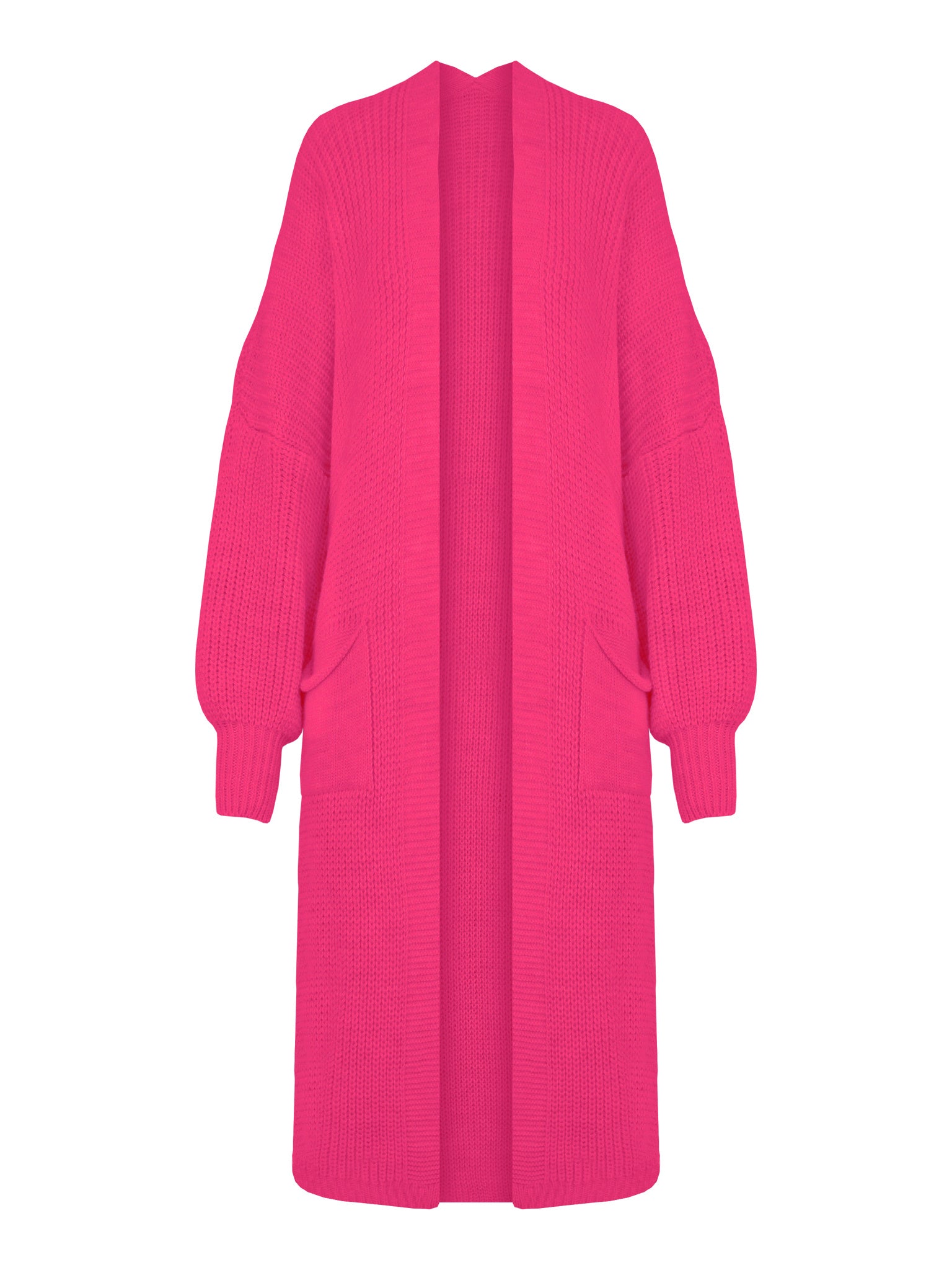 Knitted Maxi Cardigan Fuchsia