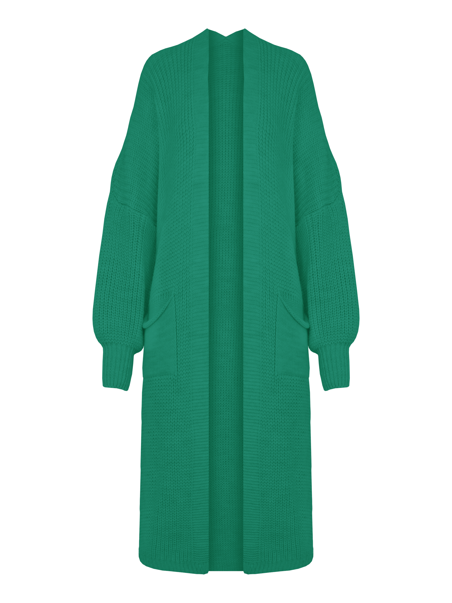 Maxi Cardigan Maille Vert