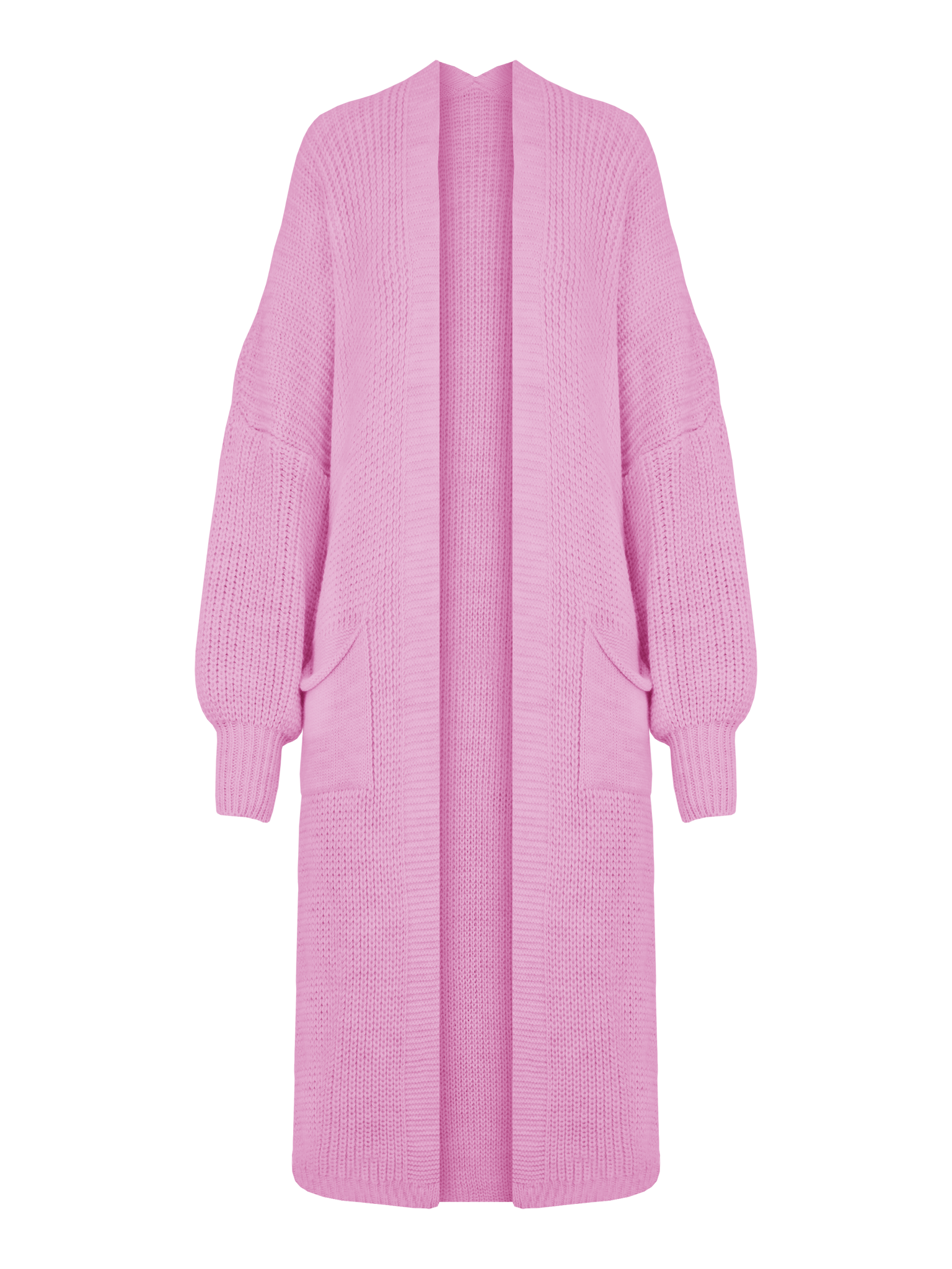 Gebreid Maxi Vest Roze